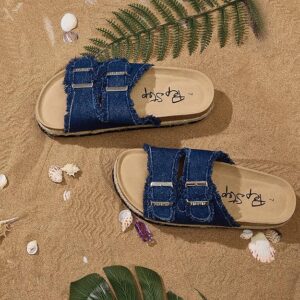 pepstep platform slide sandals women beige cork footbed