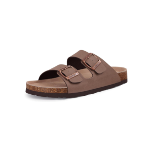cork footbed slide sandals unisex beige arch support