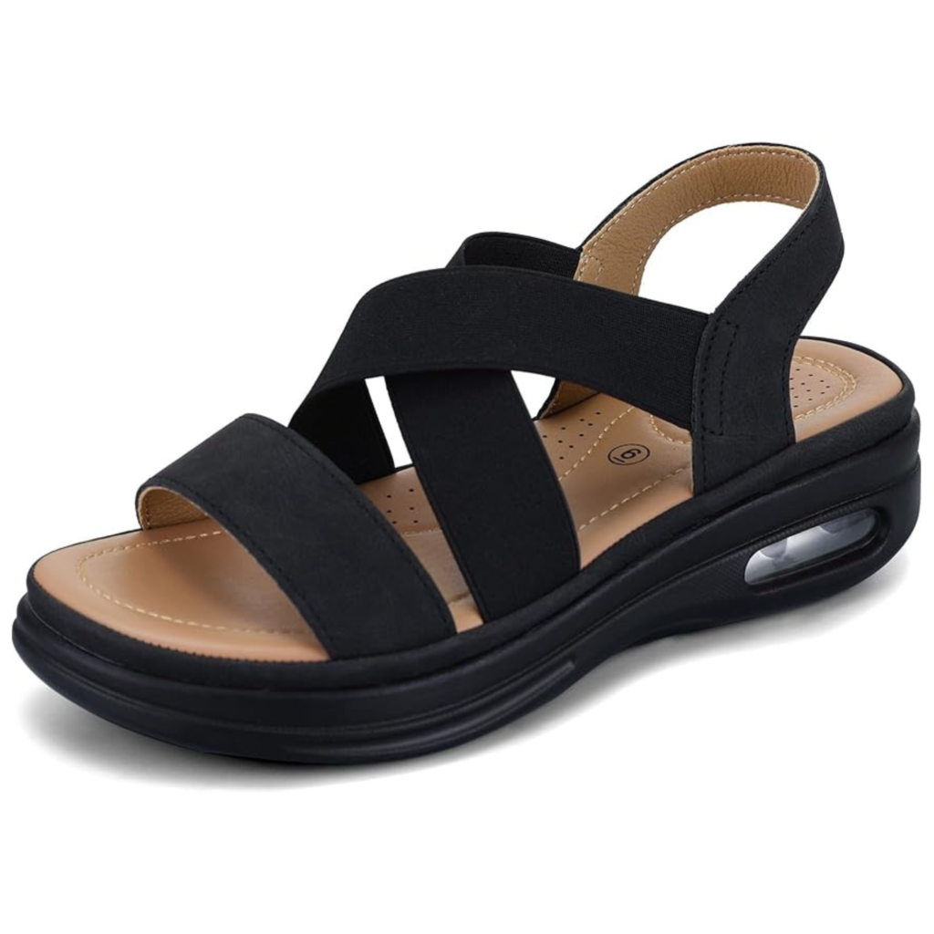 mysoft Women's Comfortable Walking Sandals Air Cushion Sport Slingback Elastic Band Platform Shoes